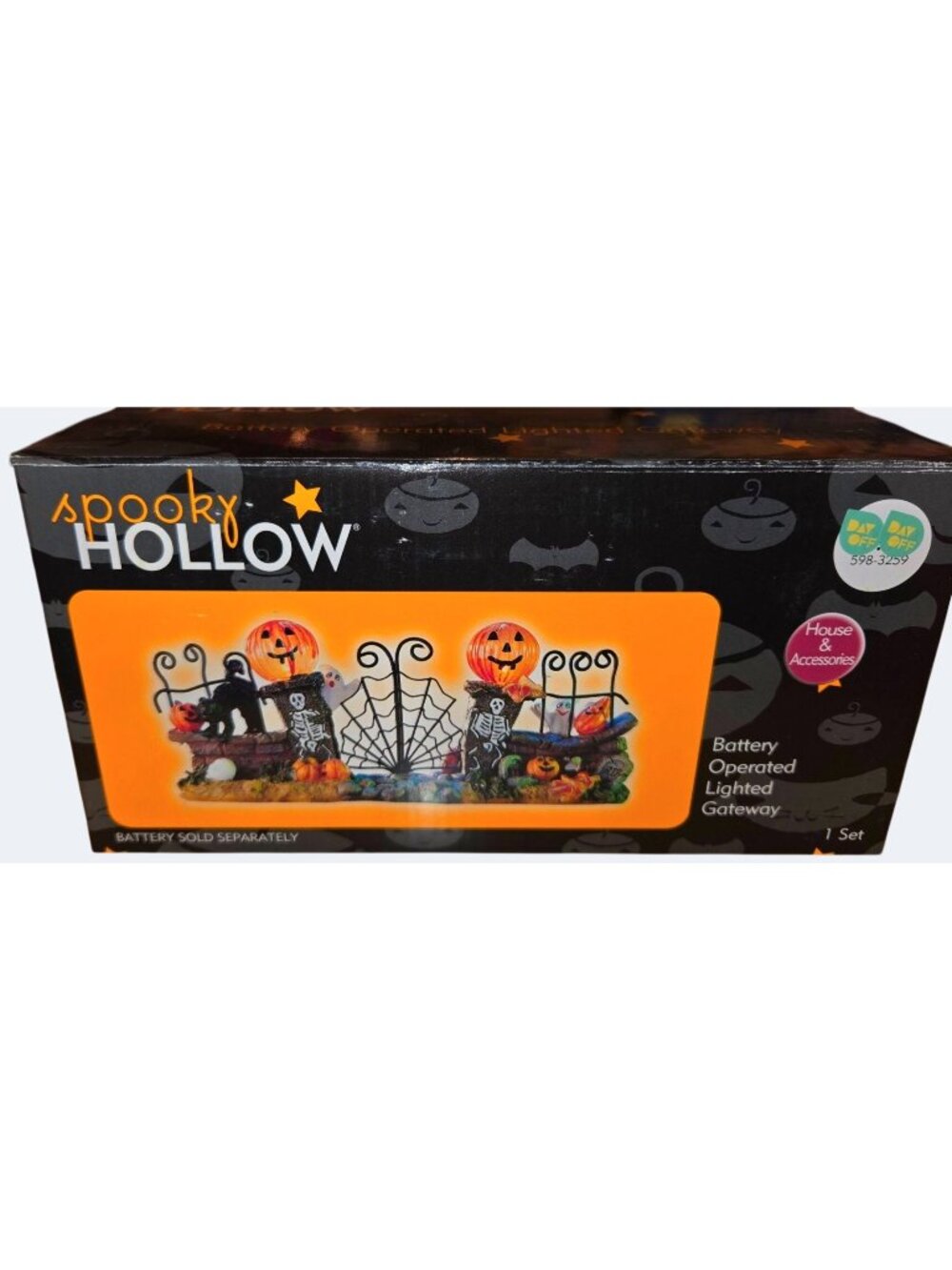 Spooky Hollow Battery Operated Lighted Gateway Halloween Decoration Hand-Painted